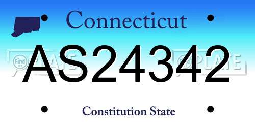 AS24342 Connecticut License Plate