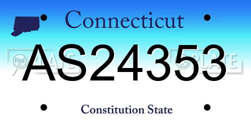 AS24353 Connecticut License Plate