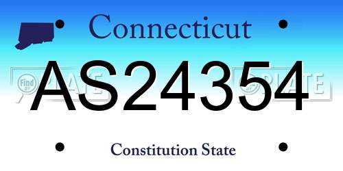 AS24354 Connecticut License Plate