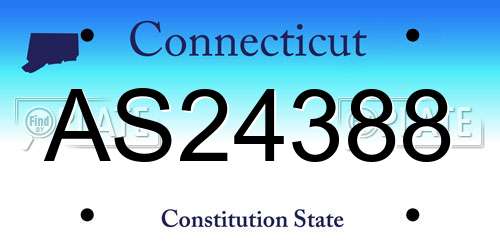 AS24388 Connecticut License Plate