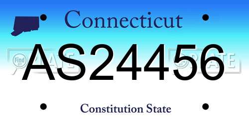 AS24456 Connecticut License Plate