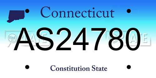 AS24780 Connecticut License Plate