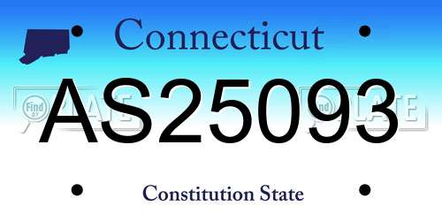 AS25093 Connecticut License Plate