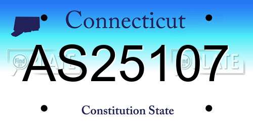 AS25107 Connecticut License Plate