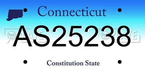 AS25238 Connecticut License Plate