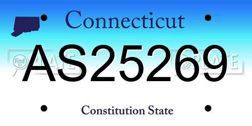 AS25269 Connecticut License Plate