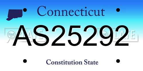 AS25292 Connecticut License Plate