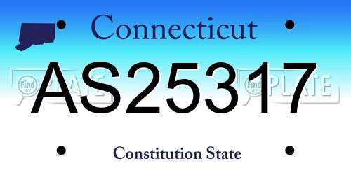 AS25317 Connecticut License Plate