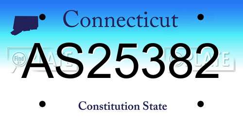 AS25382 Connecticut License Plate