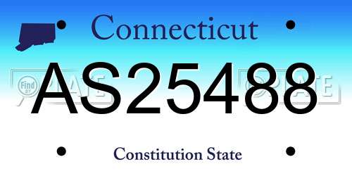 AS25488 Connecticut License Plate