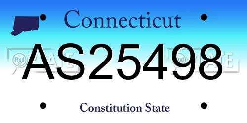 AS25498 Connecticut License Plate