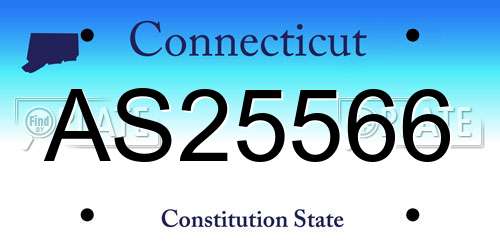 AS25566 Connecticut License Plate