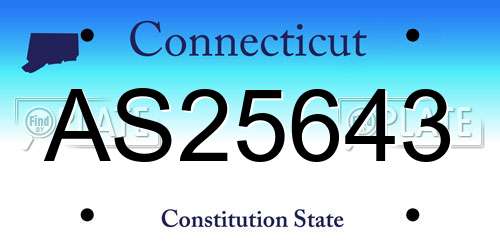AS25643 Connecticut License Plate