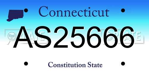 AS25666 Connecticut License Plate