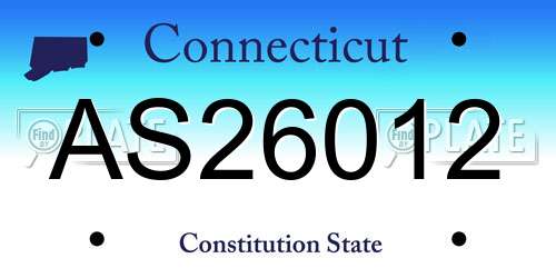AS26012 Connecticut License Plate