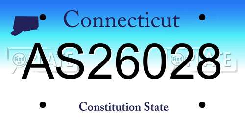 AS26028 Connecticut License Plate