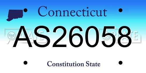 AS26058 Connecticut License Plate