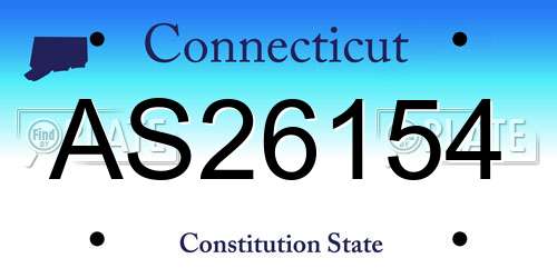 AS26154 Connecticut License Plate