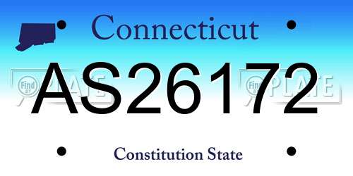AS26172 Connecticut License Plate