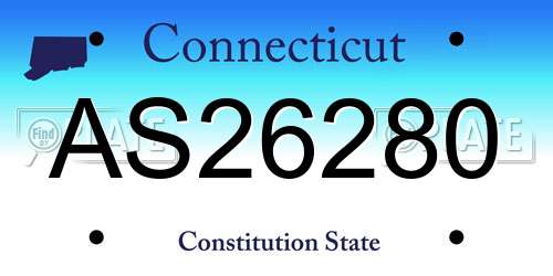 AS26280 Connecticut License Plate