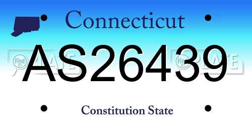 AS26439 Connecticut License Plate