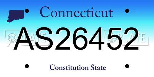 AS26452 Connecticut License Plate