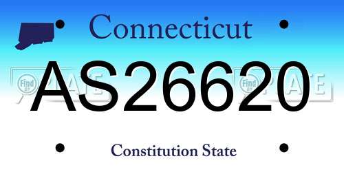 AS26620 Connecticut License Plate