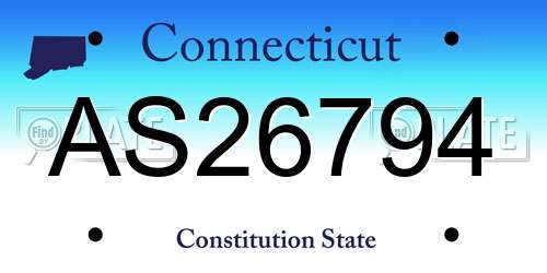 AS26794 Connecticut License Plate
