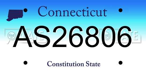 AS26806 Connecticut License Plate