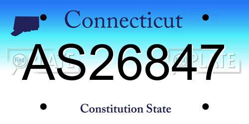 AS26847 Connecticut License Plate