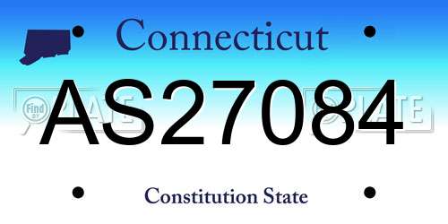 AS27084 Connecticut License Plate