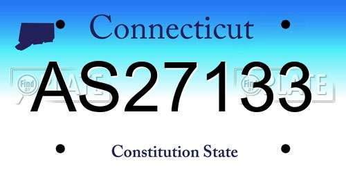 AS27133 Connecticut License Plate