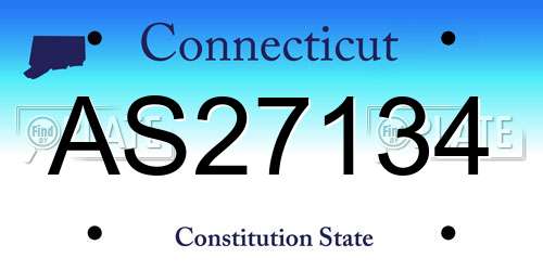 AS27134 Connecticut License Plate