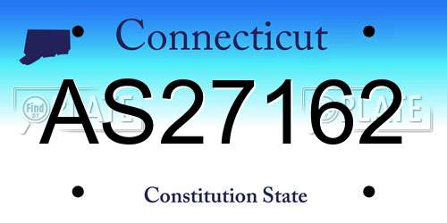 AS27162 Connecticut License Plate