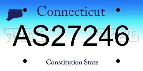 AS27246 Connecticut License Plate