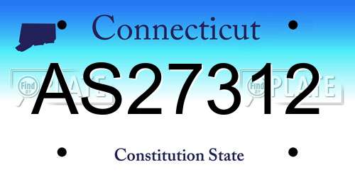 AS27312 Connecticut License Plate