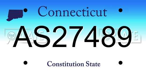 AS27489 Connecticut License Plate