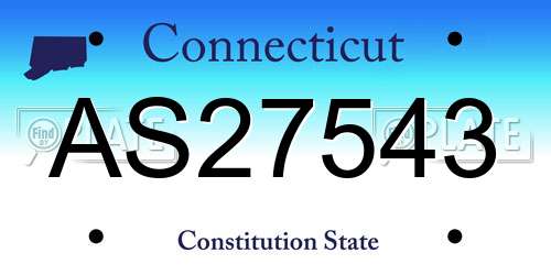 AS27543 Connecticut License Plate