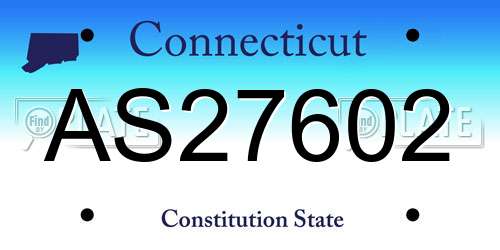 AS27602 Connecticut License Plate
