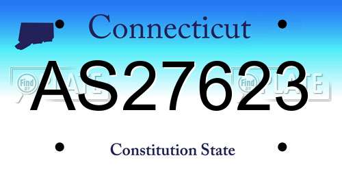 AS27623 Connecticut License Plate