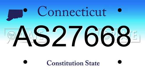 AS27668 Connecticut License Plate