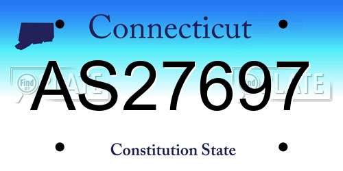 AS27697 Connecticut License Plate
