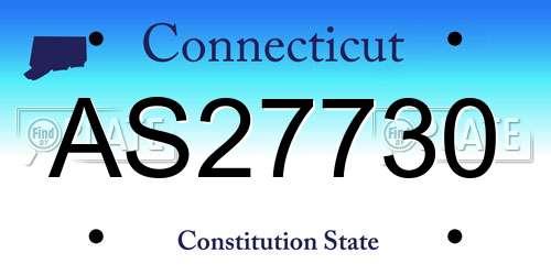 AS27730 Connecticut License Plate