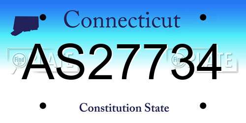 AS27734 Connecticut License Plate