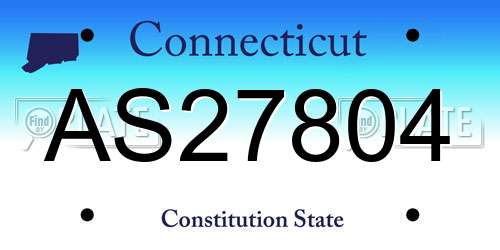 AS27804 Connecticut License Plate