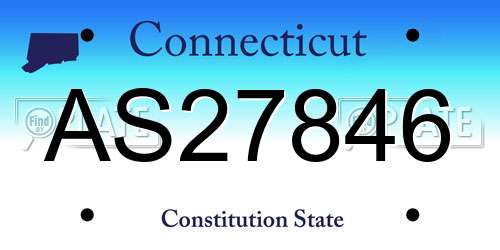 AS27846 Connecticut License Plate