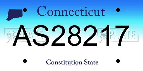 AS28217 Connecticut License Plate