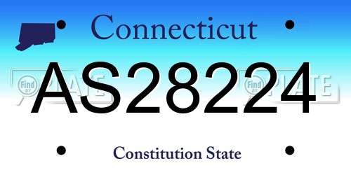 AS28224 Connecticut License Plate