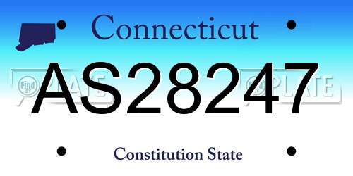 AS28247 Connecticut License Plate