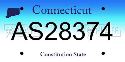 AS28374 Connecticut License Plate